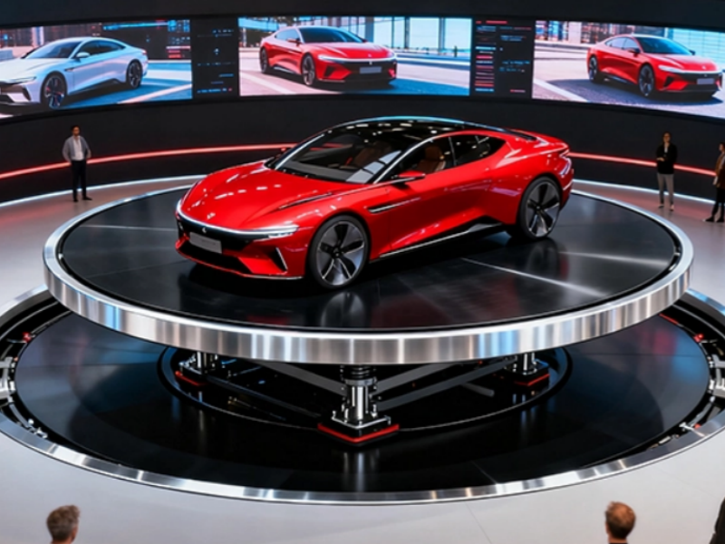How Do Revolving Stage Lift Tables Help Automakers Showcase Vehicle Details?