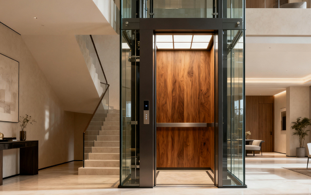 Indoor Residential Villa Elevator - Quiet Operation Smart Control Hydraulic Home Elevator