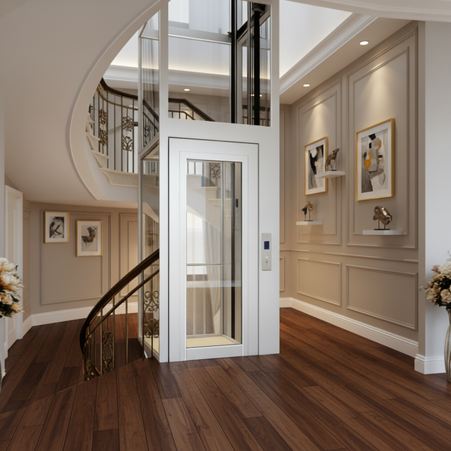 New Mini Modern Panoramic Outdoor Freight Elevator Aluminum Profile Hydraulic Drive for Residential Apartment Hotel 