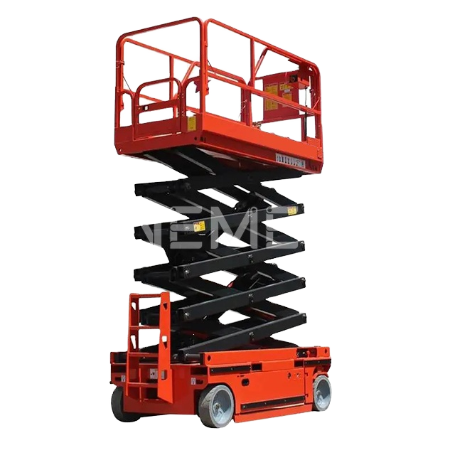Heavy-Duty Mini Electric Aerial Work Platform Scissor Lift Hydraulic Design Pump Core Wheels for Hotel Construction 10m/min Lift Speed Stee