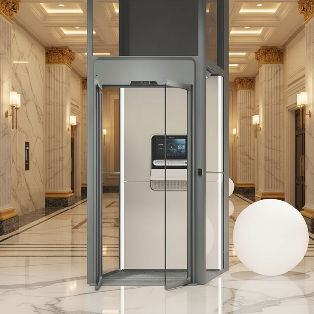 Mini Modern Panoramic Hydraulic Drive 220V AC Goods Elevator Aluminum Profile Freight Lift for Home & Hotel Use