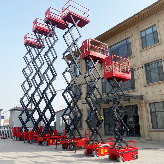 Heavy-Duty Electric Aerial Work Scissor Lift | Hydraulic Steel Gear Engine | 450kg Capacity 16m Lift Height